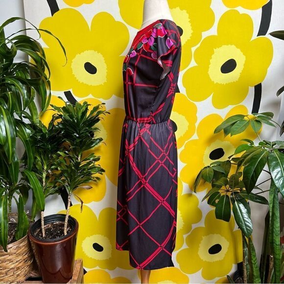 Vivid Vintage 1970s Disco Secretary Style Cinch Waist Midi Dress - Picture 8 of 8